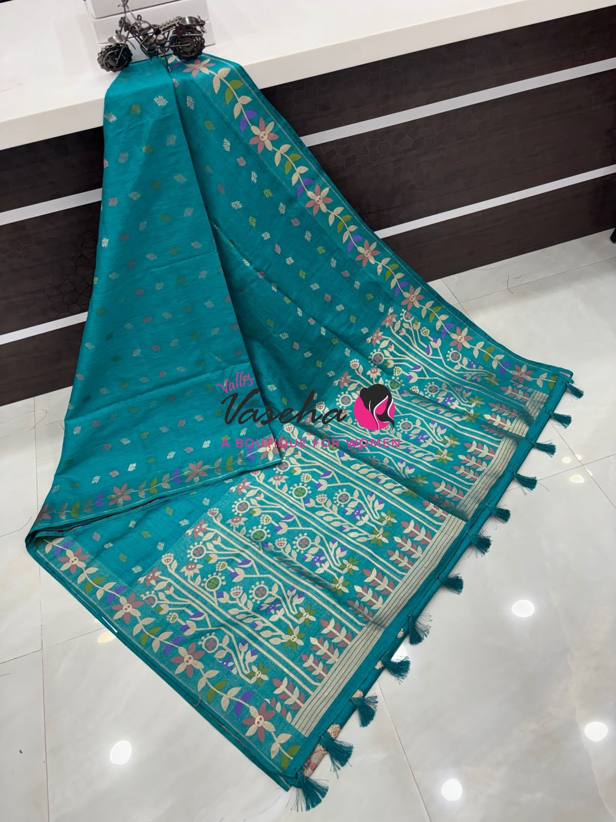 Banarasi - Heritage Meenakari Silk -   Turquoise Blue  Shade - VVBHS016