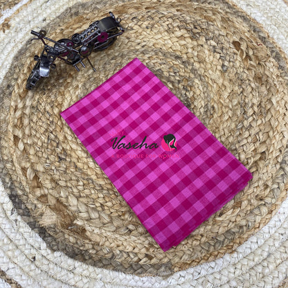 Blouse Bit - Pack Of 10pcs - Assorted-  Semi cotton- Multi Checks - 1 mtr - VVBB006