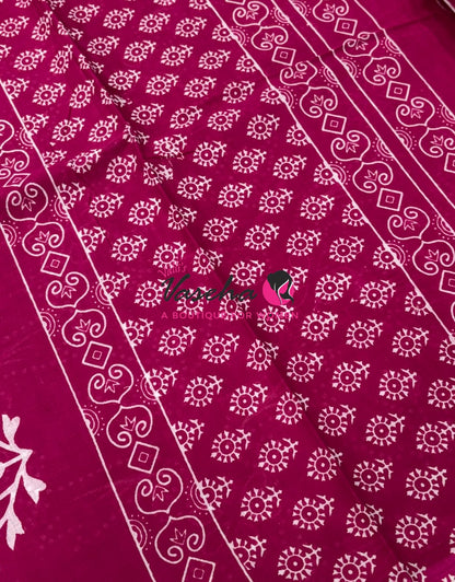 Pure Soft Mul Mul Cotton Sarees - Hand Block Prints - VVMMC011