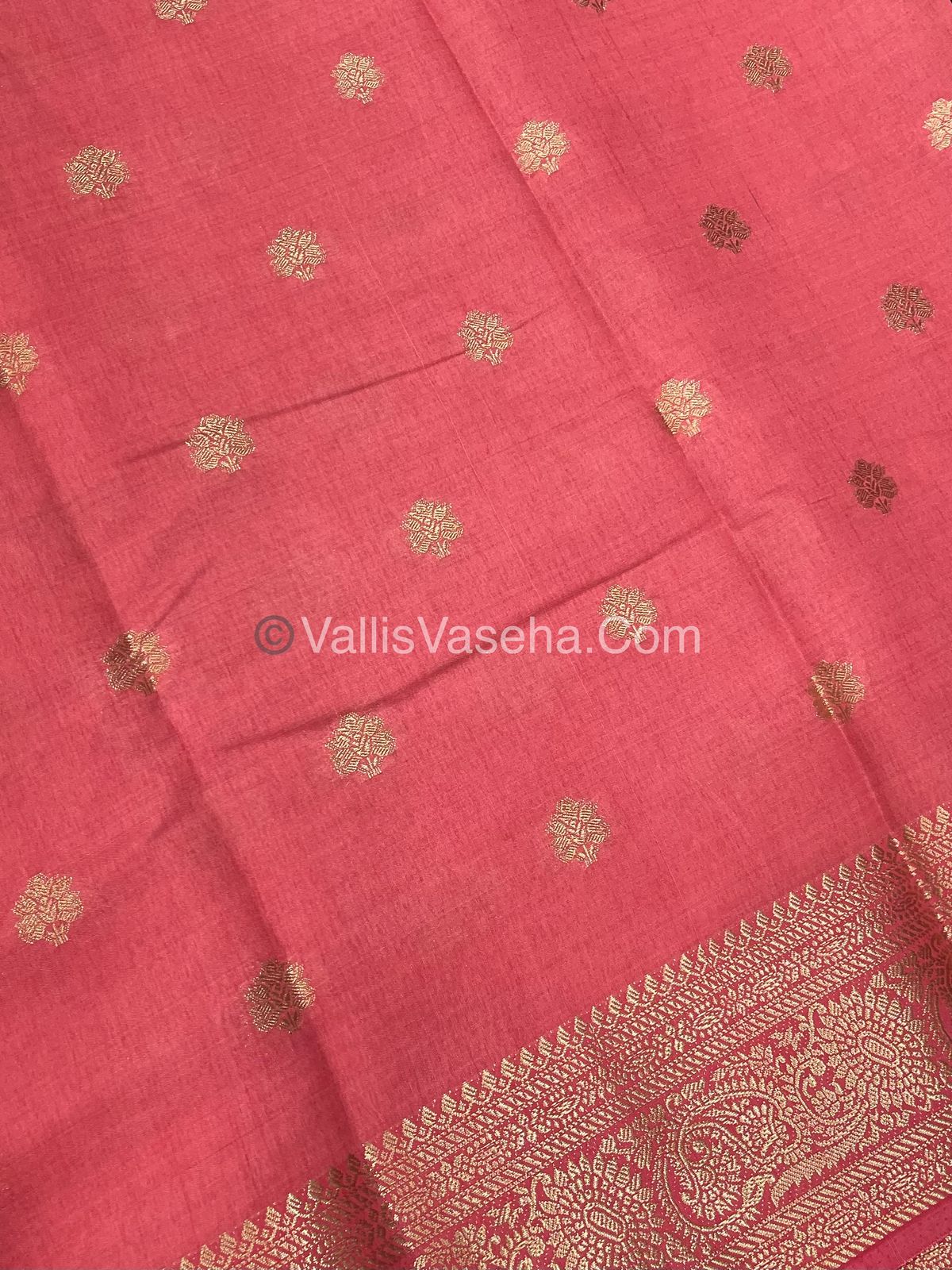 Semi Tussar Silk Saree |Peach shade |VVSTS044