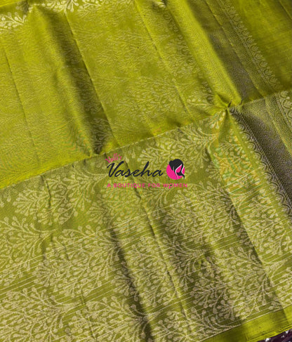 Pure Soft Silk Saree - Purple & Green Shade - VVPSS117