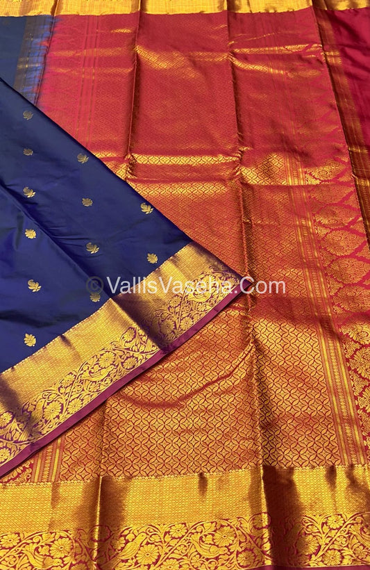 Semi Kanchipuram Silk - Dark Green Shade  - VVSKS002
