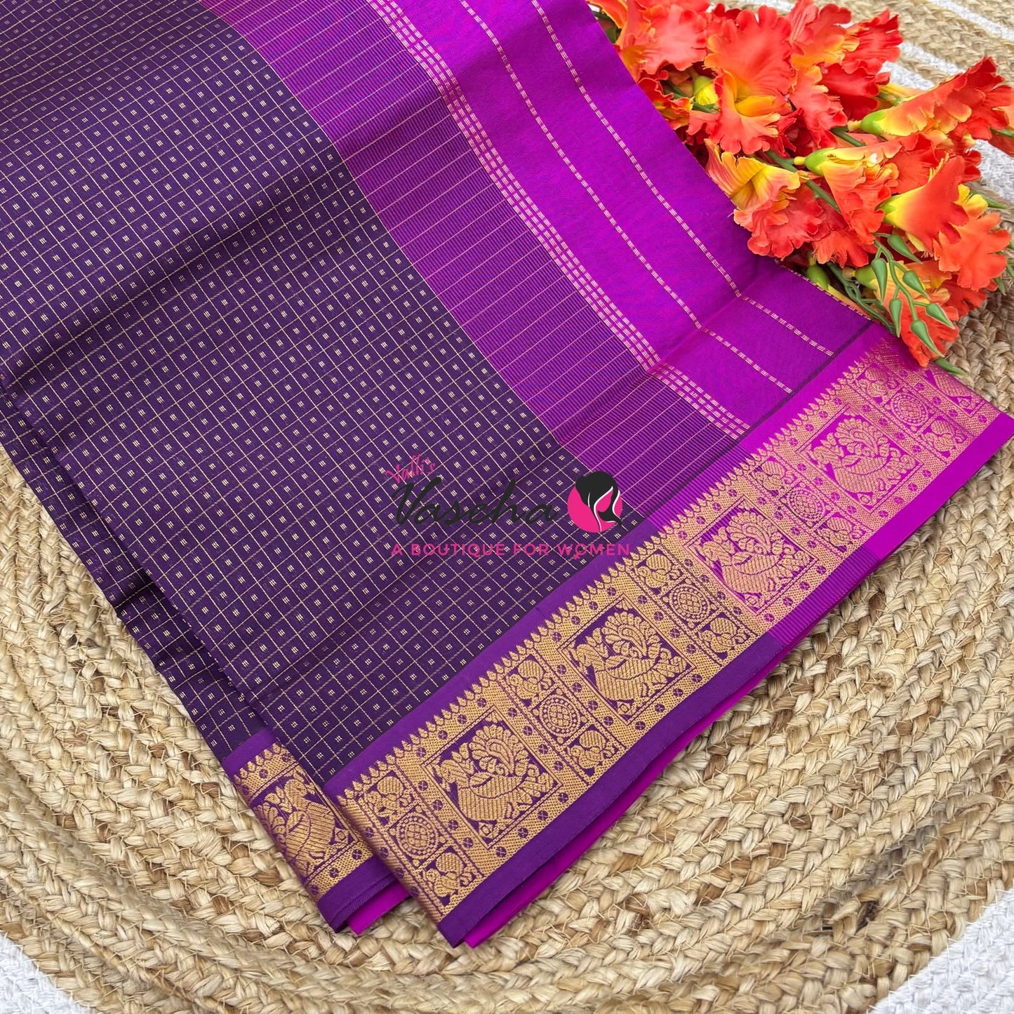 Semi Silk Cotton Saree Lakshadeepam Shade |VVSSC009