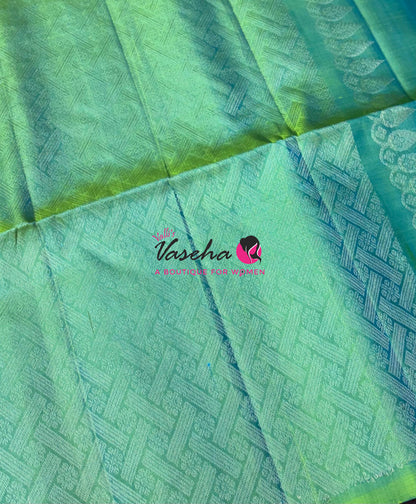 Pure Soft Silk Saree  - Brown With Dual Tone Green Combo - VVPSS139