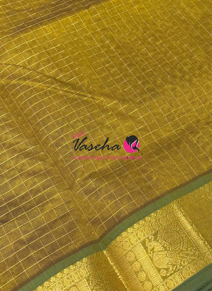 Pure Silk Cotton Saree - Zari Checks - VVCSC001