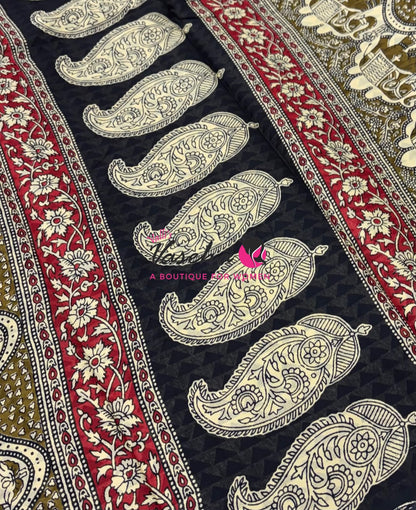 Pure Soft Mul Mul Cotton Sarees - Hand Block Prints - VVMMC011