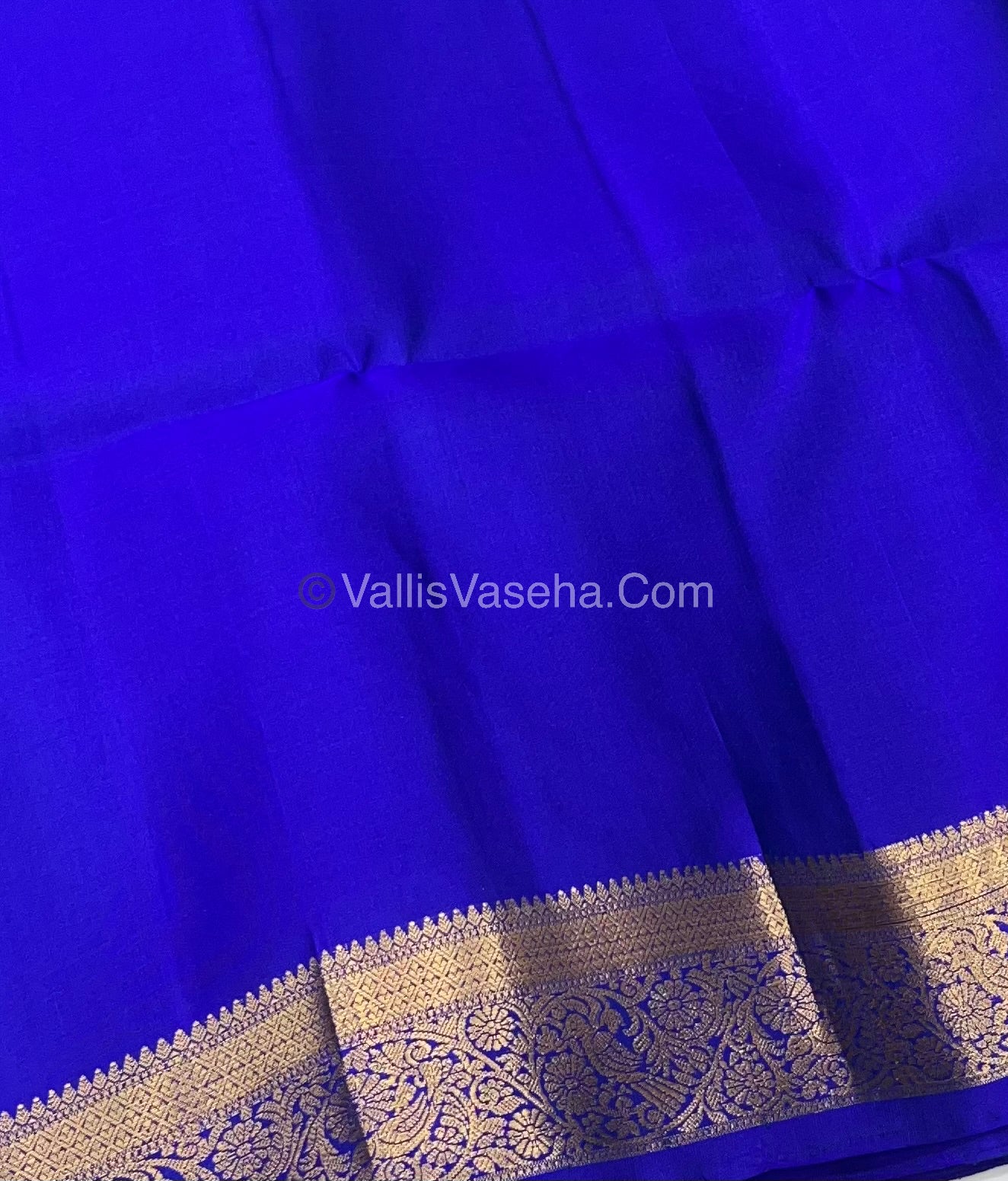 Pure Soft Silk Saree - Kanchi Border - Royal Blue Shade - VVPSS046
