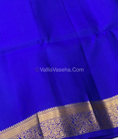 Pure Soft Silk Saree - Kanchi Border - Royal Blue Shade - VVPSS046