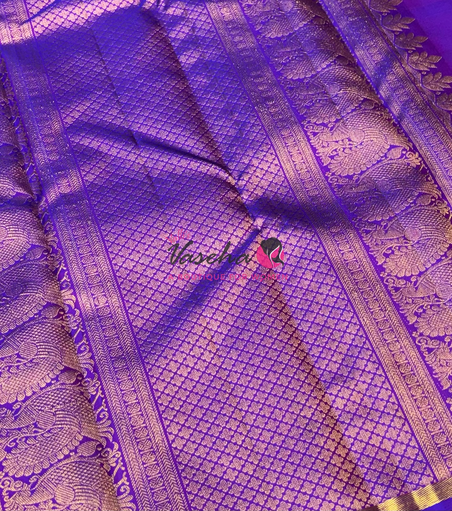 Pure Kanchipuram Silk Saree - Dual Tone Purple Shade - VVPS050