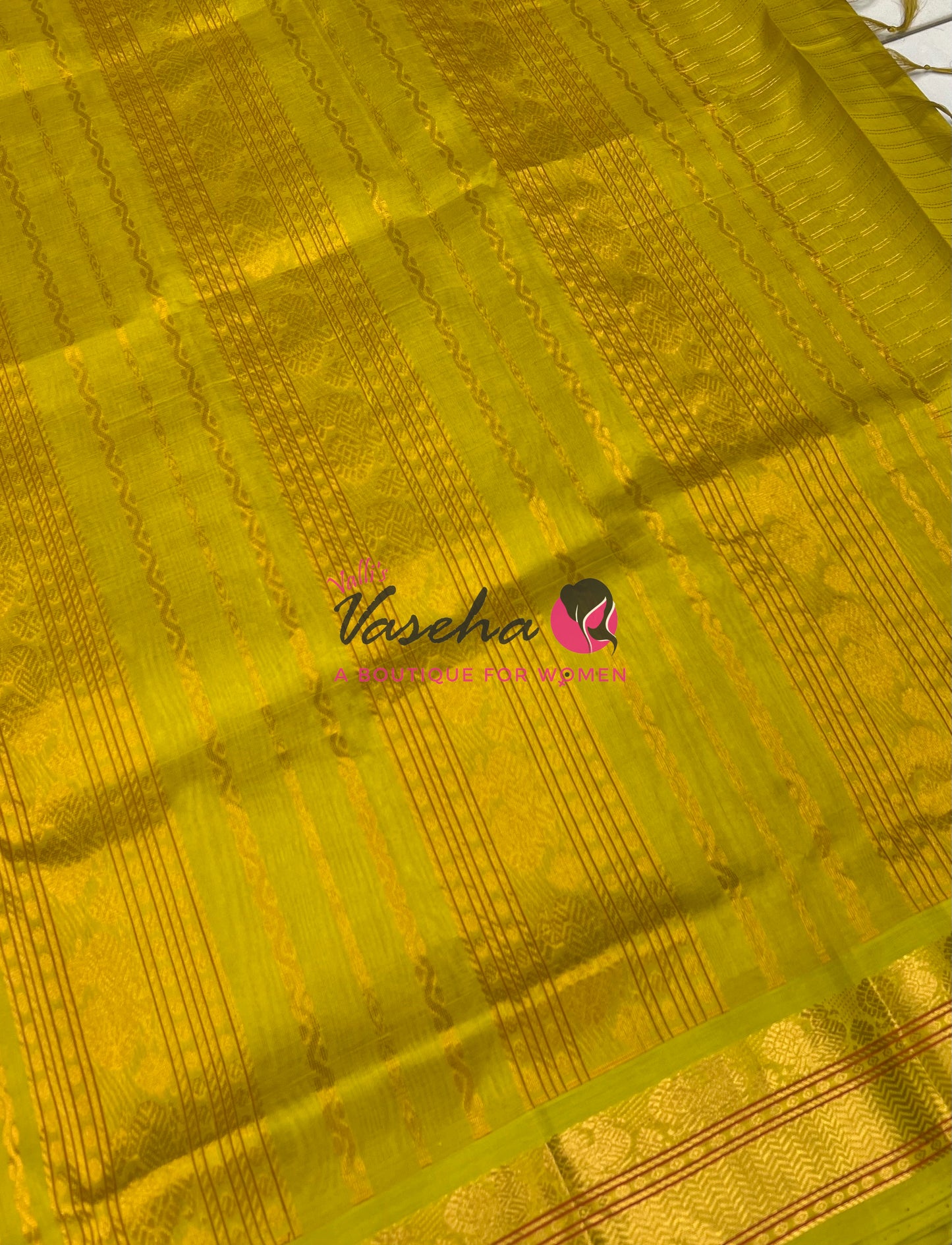 Pure Korvai Silk Cotton - Purple & Lemon Yellow Combo - VVKSC010