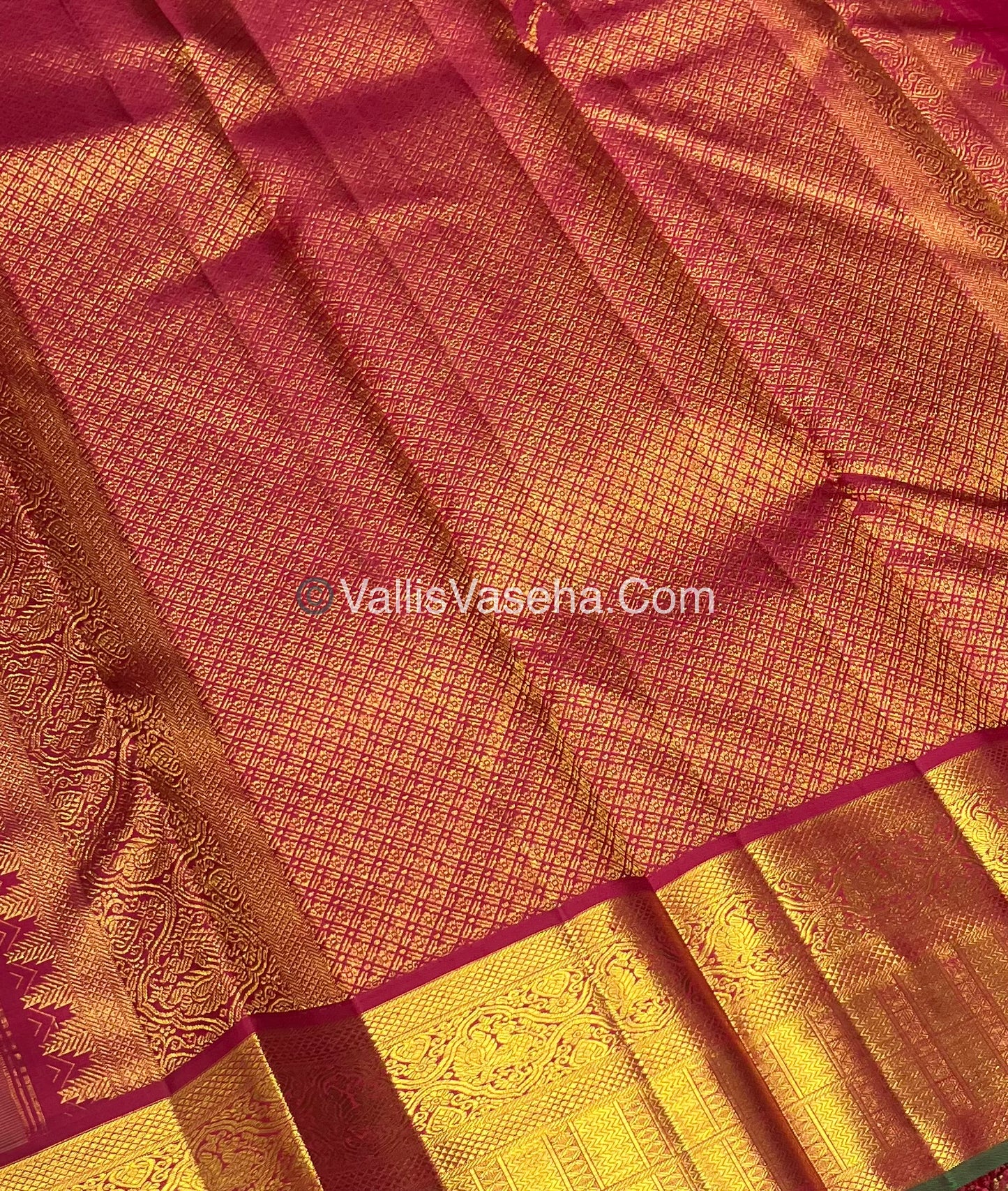 Pure Vintage Korvai Kanchipuram Silk Saree - Cream & Maroon Combo - VVPS006