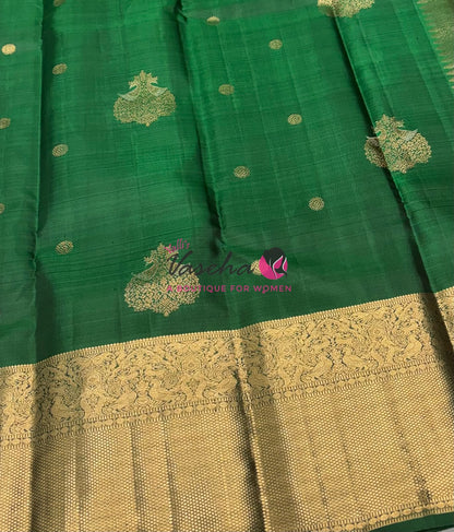 Pure Kanchipuram Silk Saree - Green Shade - VVPS045