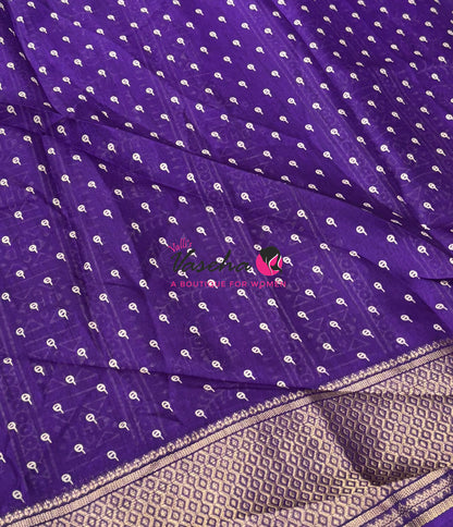 Semi Binny Silk - Varli Design - Purple Shade  - VVSBS010