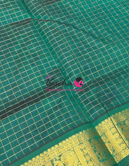 Pure Silk Cotton Saree - Zari Checks - VVCSC001