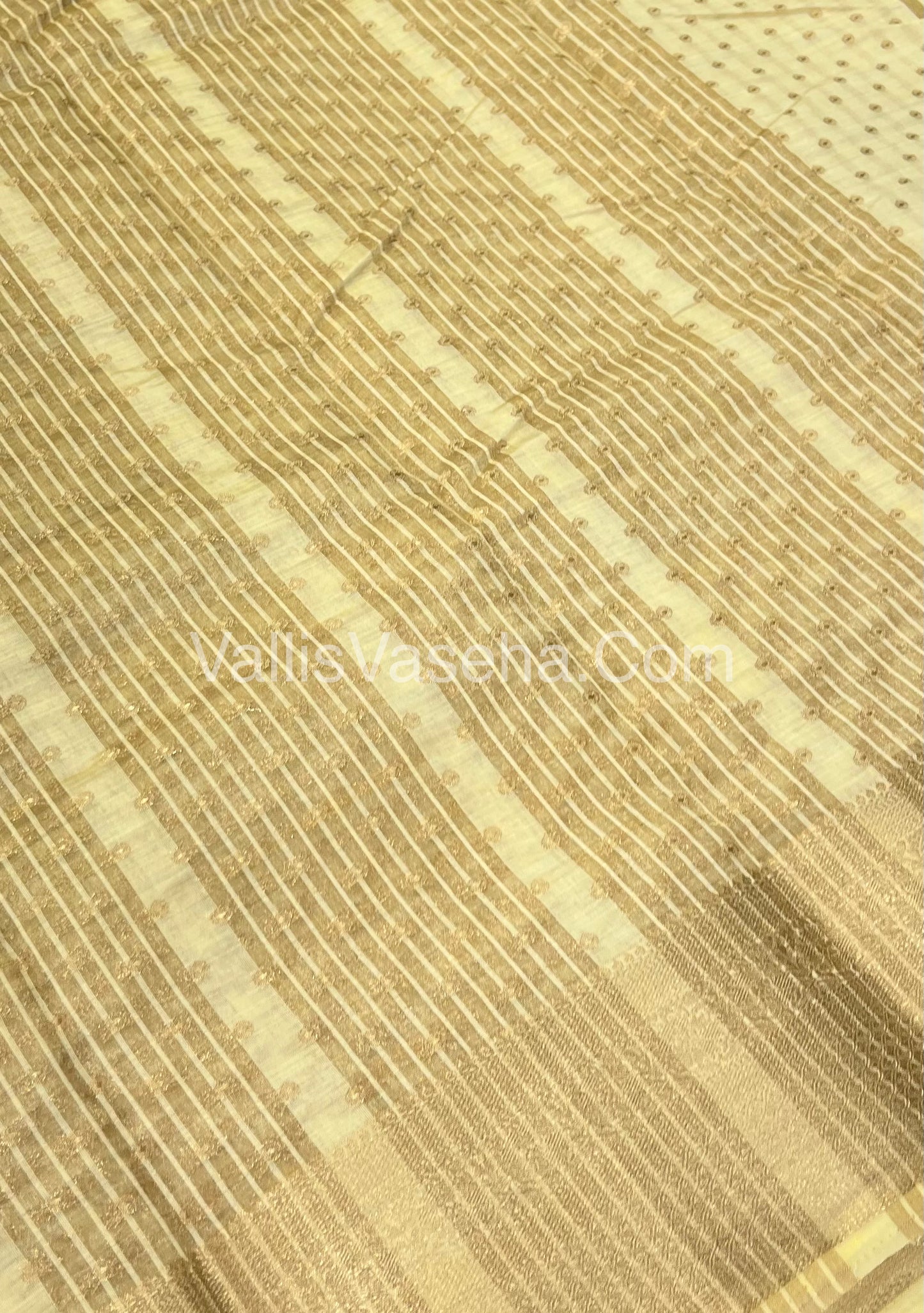 Semi Tussar Silk  - Cream shade  - VVSTS015
