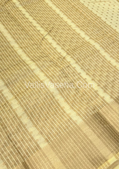 Semi Tussar Silk  - Cream shade  - VVSTS015