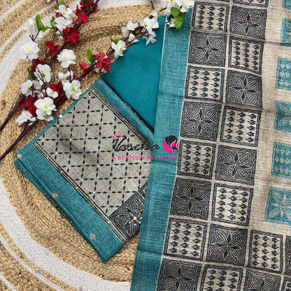 Unstitched Jute Material | Blue Shade | VVUSM080