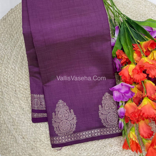 Semi Tussar Silk Saree |Wine shade |VVSTS046