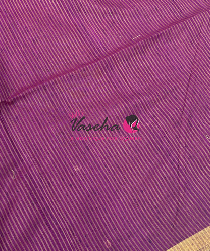 Semi Duppion Tussar Silk Saree | Purple Shade |VVSDT001