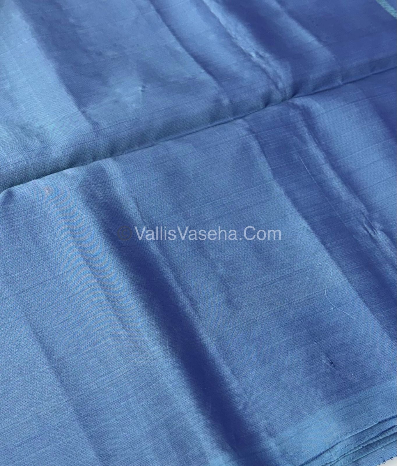 Pure Soft Silk Saree - (1.75 Warp) Kolam Design - Shade Of blueish green & greyish blue - VVPSS074