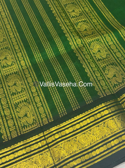 Pure Korvai Silk Cotton - Green with Green - VVKSC025