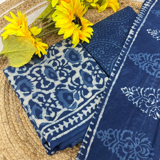 Pure Mul Mul Cotton - Bagru/ Dabu Print - VVUSM002