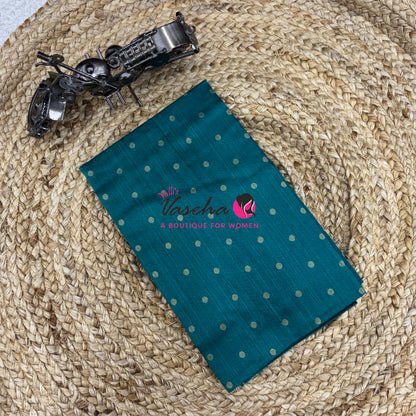 Blouse Bit - Pack Of 10pcs - Assorted-  Semi Raw Silk - Coin Gold Zari Butta - 1 mtr - VVBB002