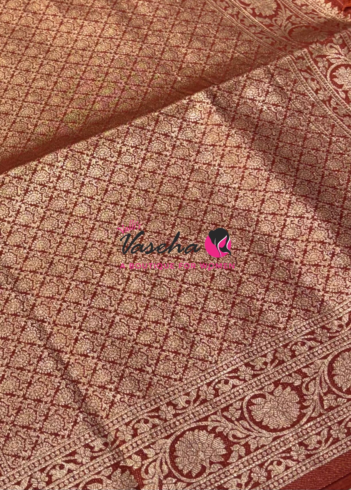 Banarasi - Heritage Silk - Semi Kathan Silk - Rust Orange  Shade- VVBHS001