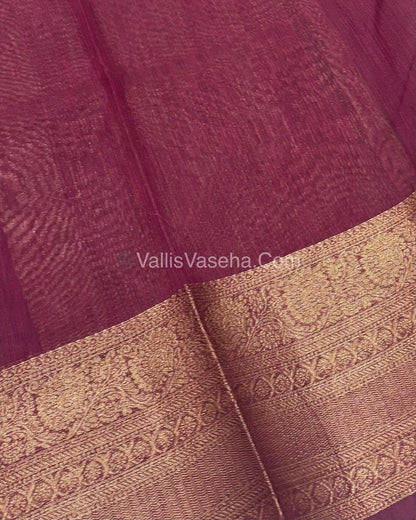 Bamboo Silk Saree -   Ramar green brown with Shade - VVBSS009