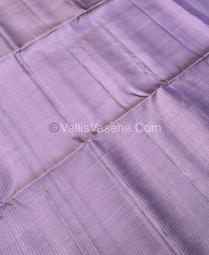 Pure Soft Silk Saree - Antique Zari - Border Less - Lavender - VVPSS037