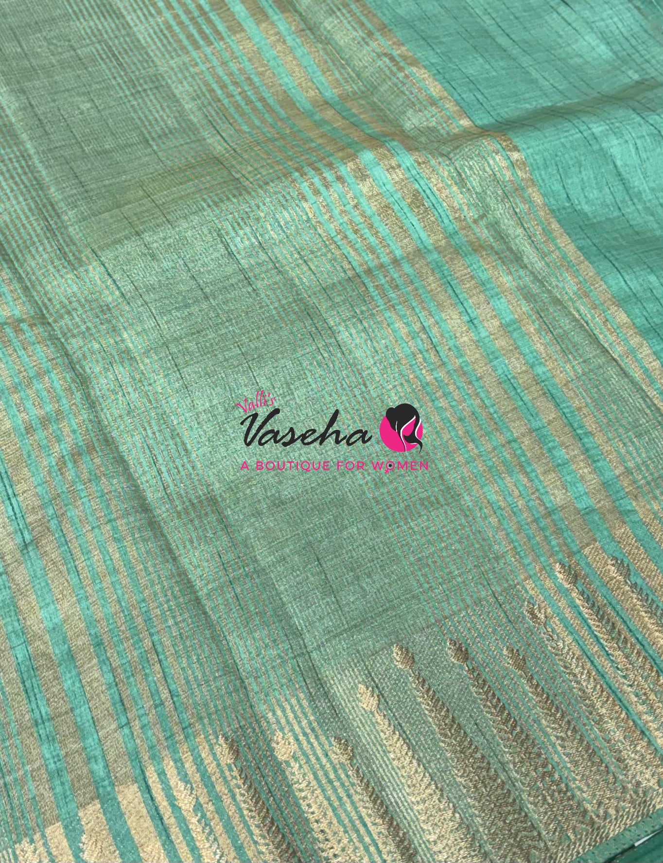 Semi Tussar Silk Saree | Pista Green Shade |VVSTS050