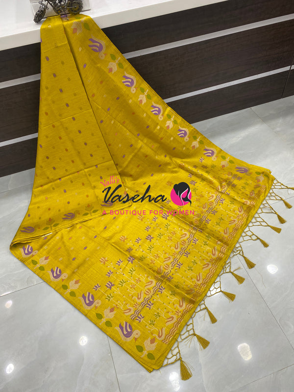 Banarasi - Heritage Meenakari Silk - Yellow Shade - VVBHS014