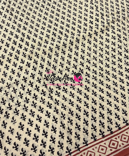 Pure Soft Mul Mul Cotton Sarees - Hand Block Prints - VVMMC009