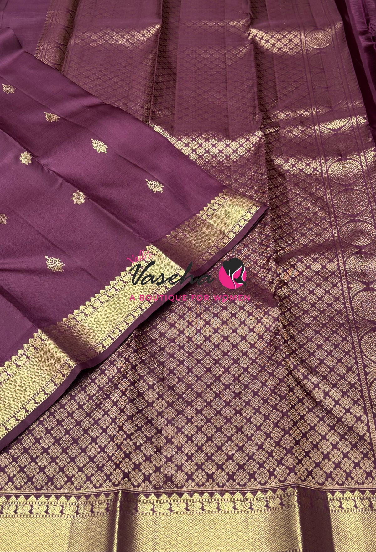 Pure Kanchipuram Silk Saree - Wine  Shade  - VVPS093