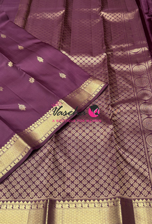 Pure Kanchipuram Silk Saree - Wine  Shade  - VVPS093