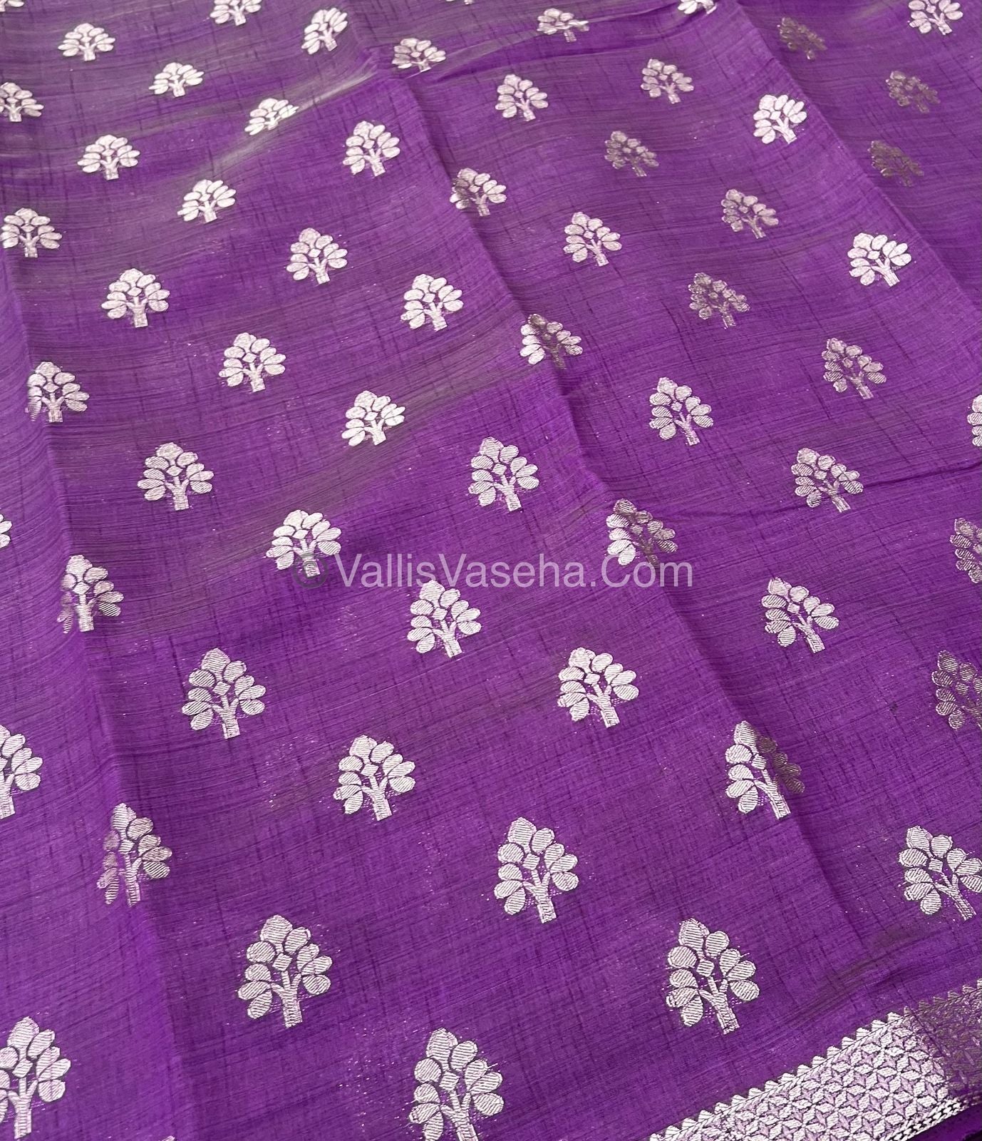 Semi Tussar Silk Saree -  Purple Shade - VVSTS009