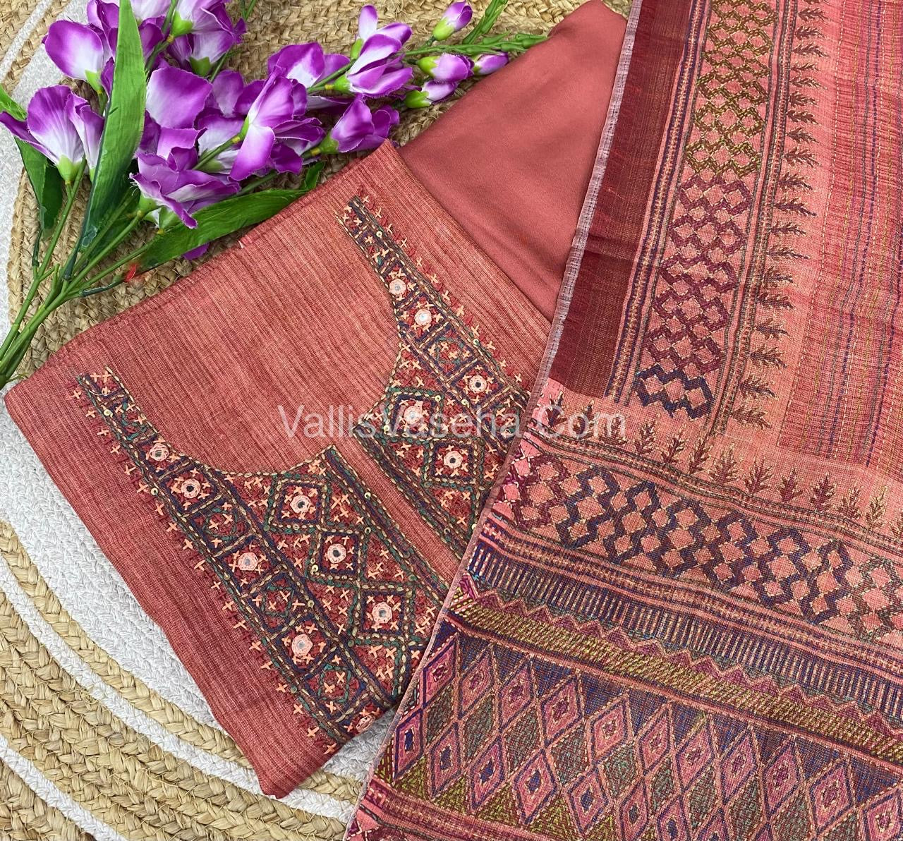 Tissue Linen Salwar Material  | VVUSM009