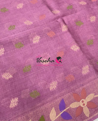 Banarasi - Heritage Meenakari Silk -   Light Onion Pink Shade - VVBHS016