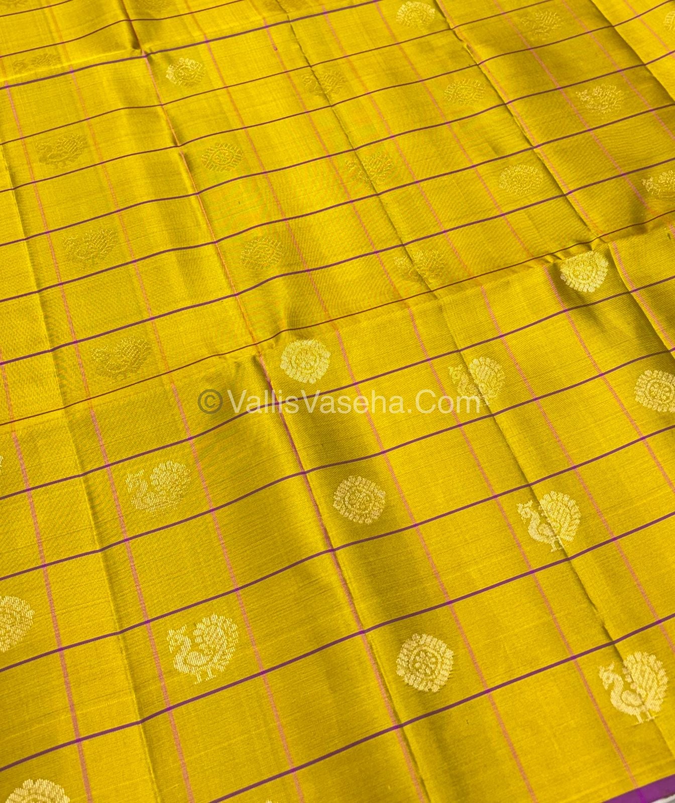 Pure Soft Silk Saree - Yellow & Pink Purple Shade - VVPSS055