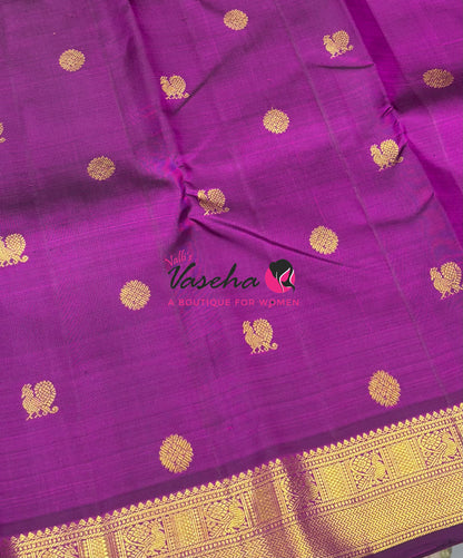 Pure Kanchipuram Silk Saree - Purple Shade - VVPS025