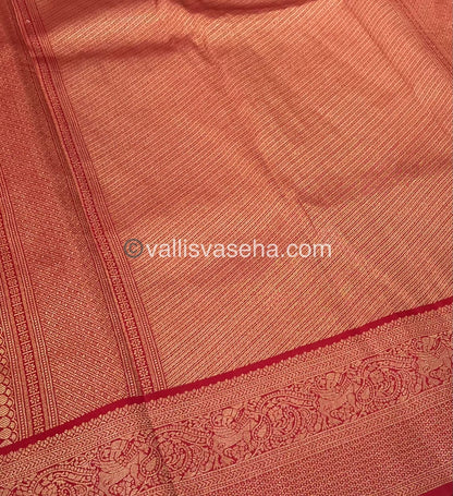 Semi Kanchi Silk - Mango Yellow & Red Shade  - VVSKS004