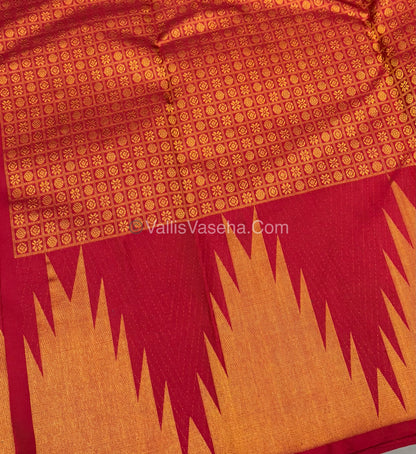 Pure Vintage Kanchipuram Silk Saree - Red Shade - VVPS019