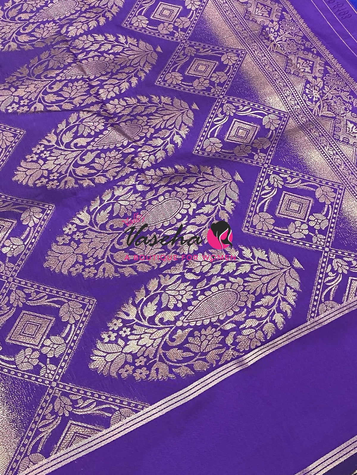 Semi Soft Silk  - Violetish  Purple Shade - VVSSS040