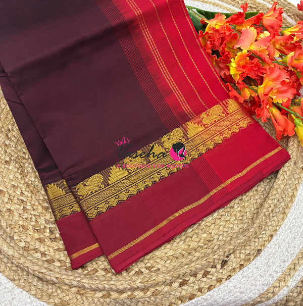 Pure Silk Cotton Saree - Maroon & Red Shade - VVPSC016