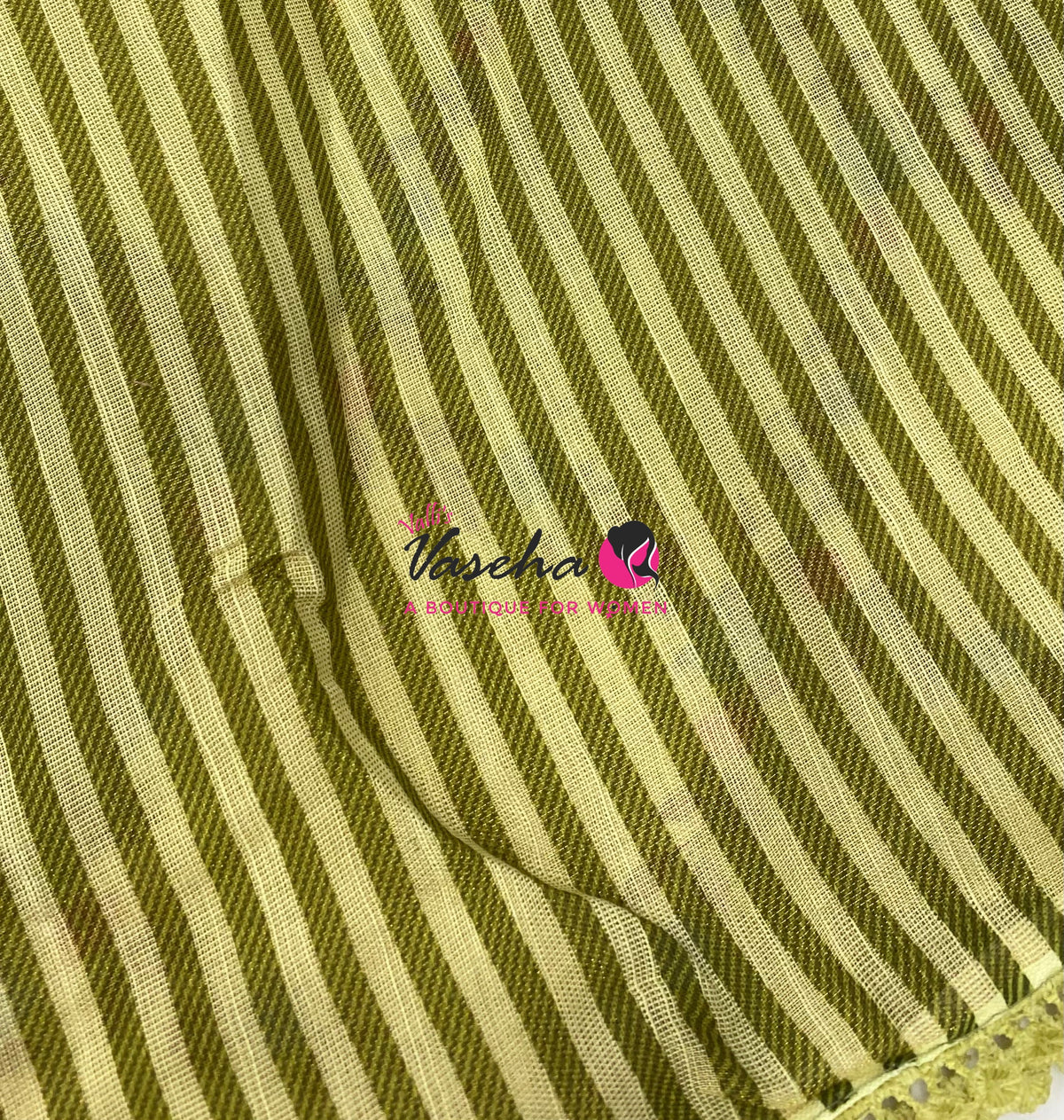 Linen Tissue Saree -  Light & Dark Combo - Green Shade- VVLTS006
