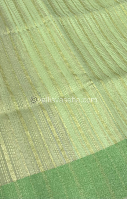 Organza Saree - Light Green Shade   - VVOS001