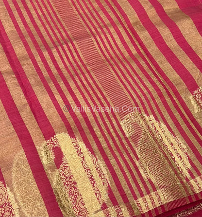 Semi Tussar Silk - Small Mango - Dark Pink Shade - VVSTS002