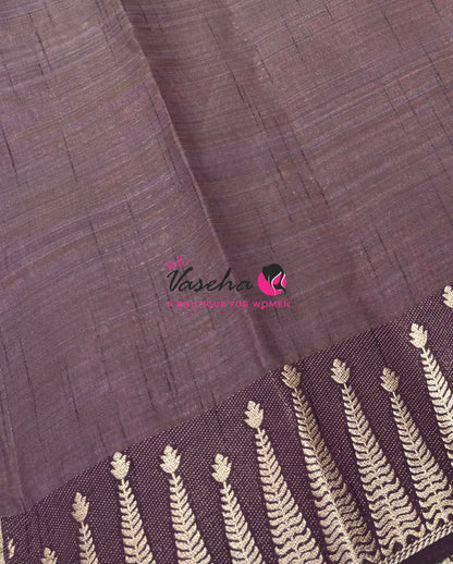 Semi Tussar Silk Saree | Brown Shade |VVSTS050