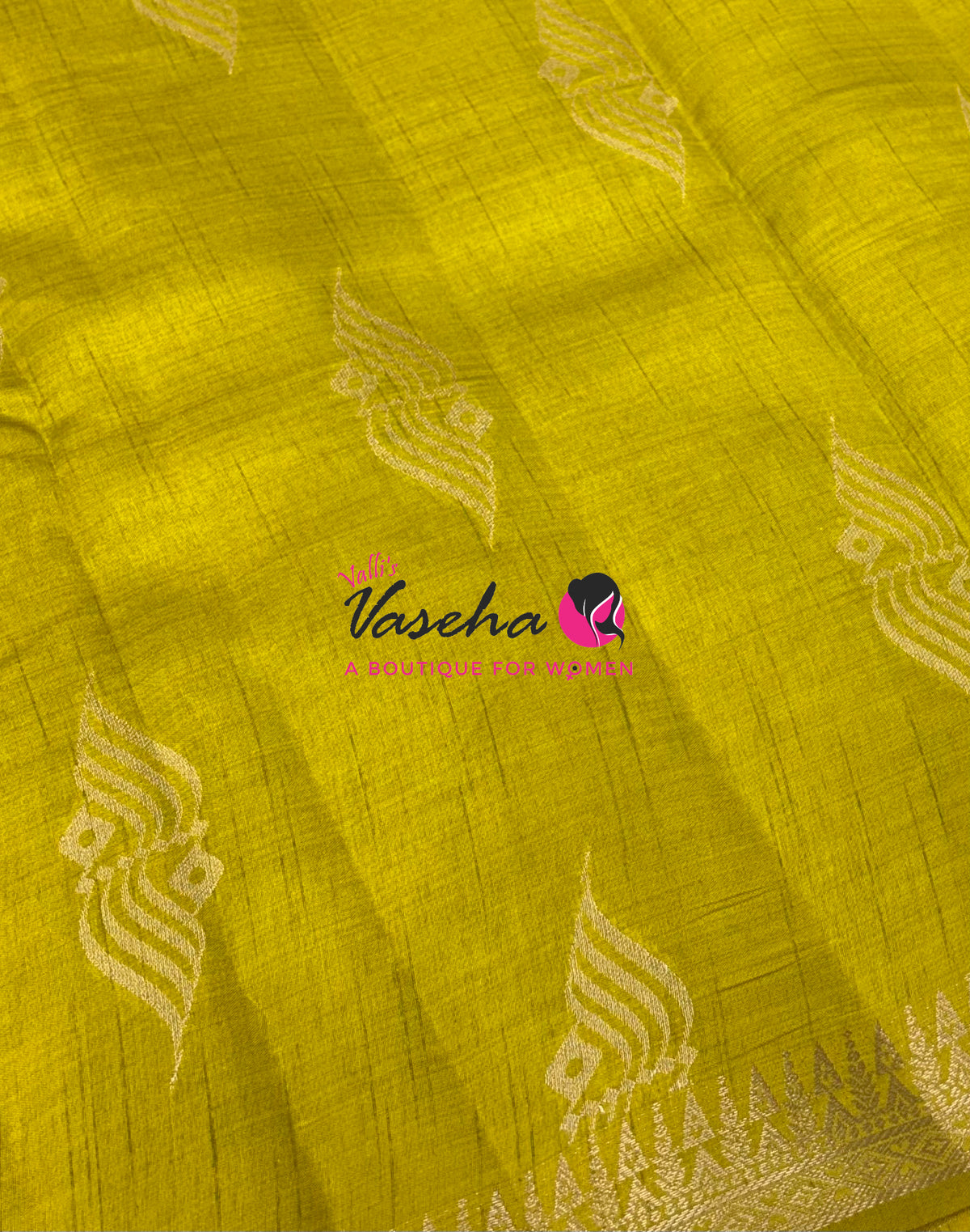 Semi Tussar Silk Saree | Lemon Green Shade |VVSTS072