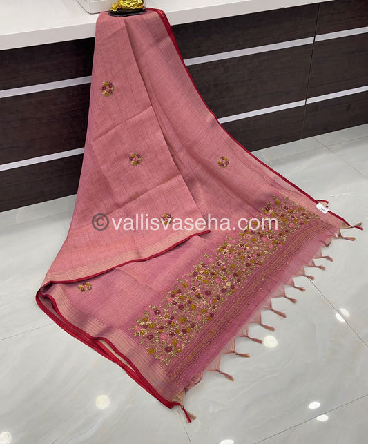 French Knot - Tissue Saree - Pink Shade - VVLFN001